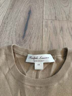 Ralph Lauren Purple Label 100% Cashmere Crewneck Sweater Made in Italy - Camel